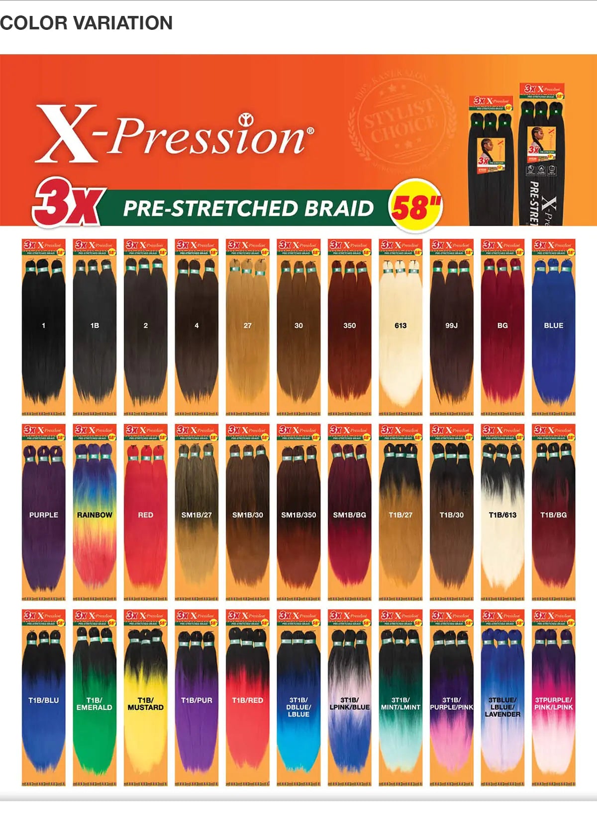 Sensationnel Braids African Collection 6X X-Pression Pre-Stretched Braid 58" (1-PACK, 4) Medium Brown 4