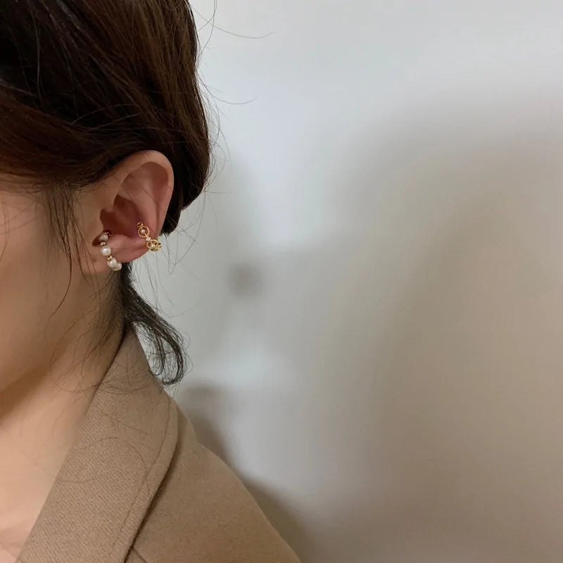 MENGJIQIAO Wholesale Micro Pave Zircon Ear Cuff Clip Earrings