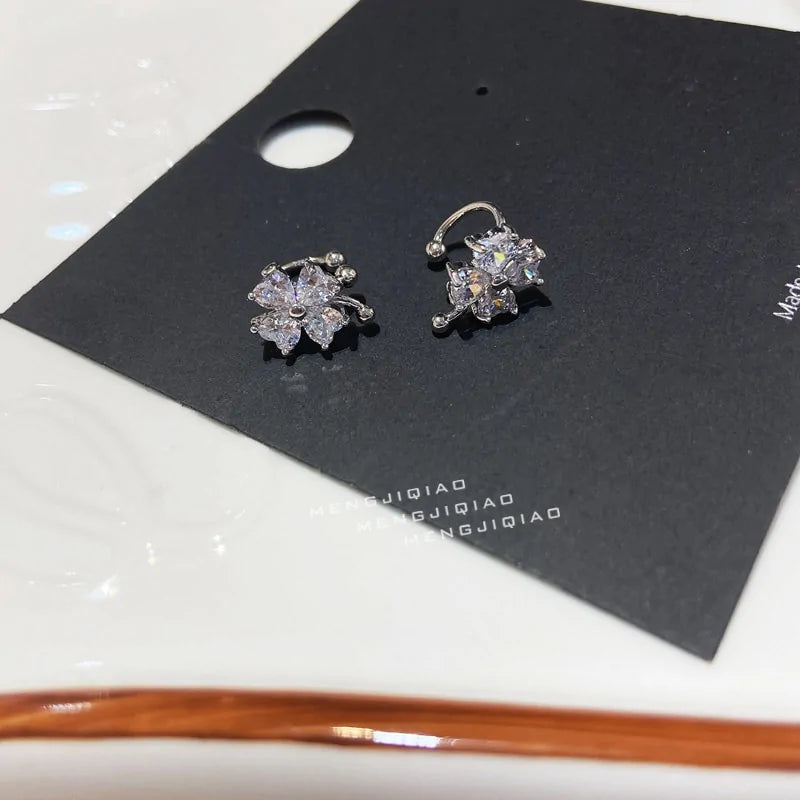 MENGJIQIAO Wholesale Micro Pave Zircon Ear Cuff Clip Earrings