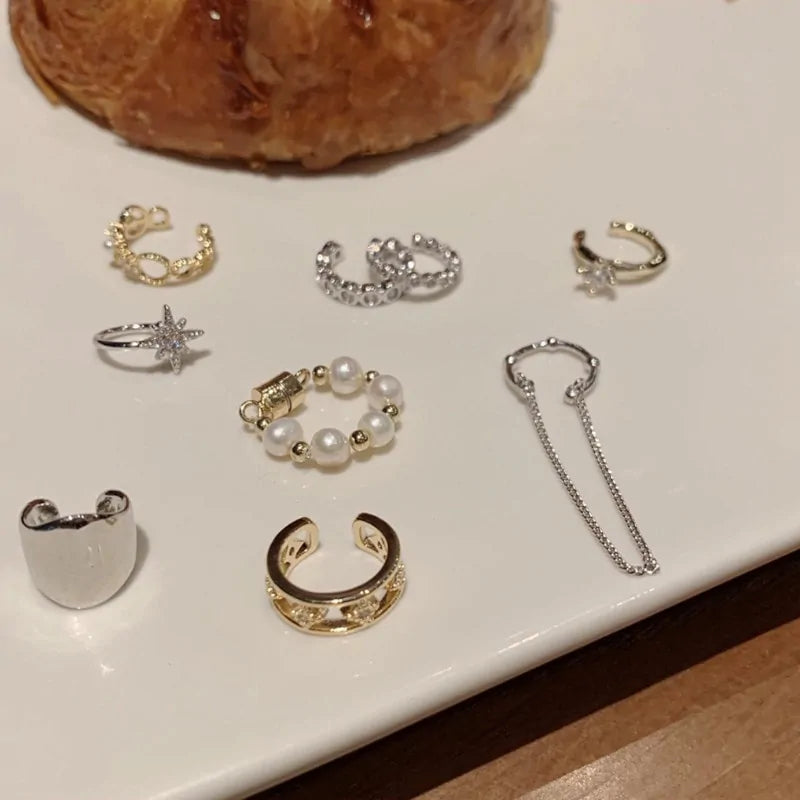 MENGJIQIAO Wholesale Micro Pave Zircon Ear Cuff Clip Earrings