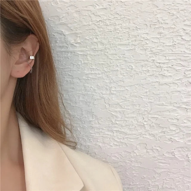 Multi Layer Chain Earrings Long Tassel Piercing Stud