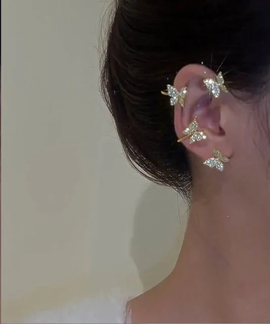 Multi Layer Chain Earrings Long Tassel Piercing Stud