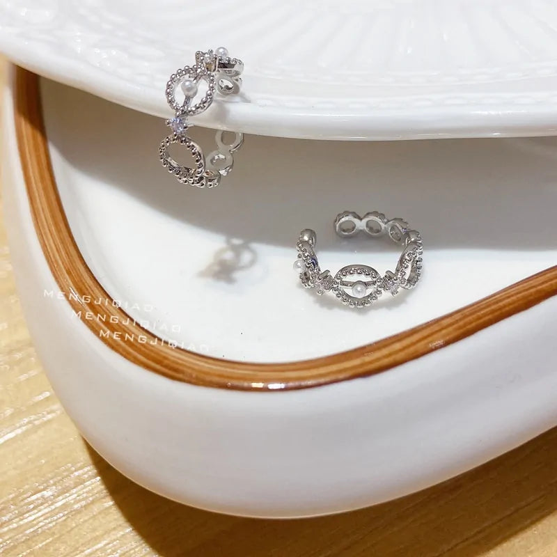 MENGJIQIAO Wholesale Micro Pave Zircon Ear Cuff Clip Earrings