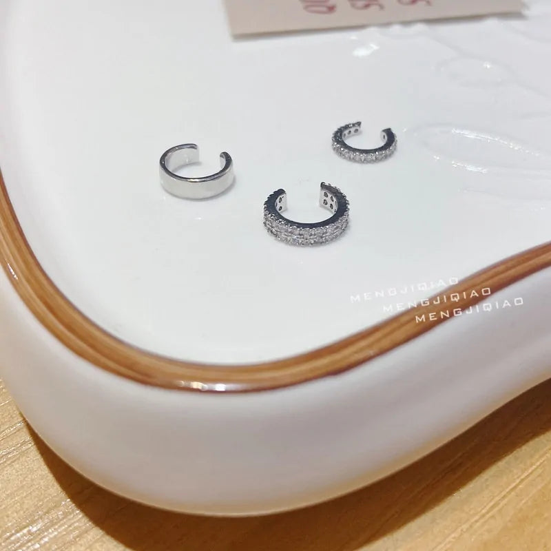 MENGJIQIAO Wholesale Micro Pave Zircon Ear Cuff Clip Earrings