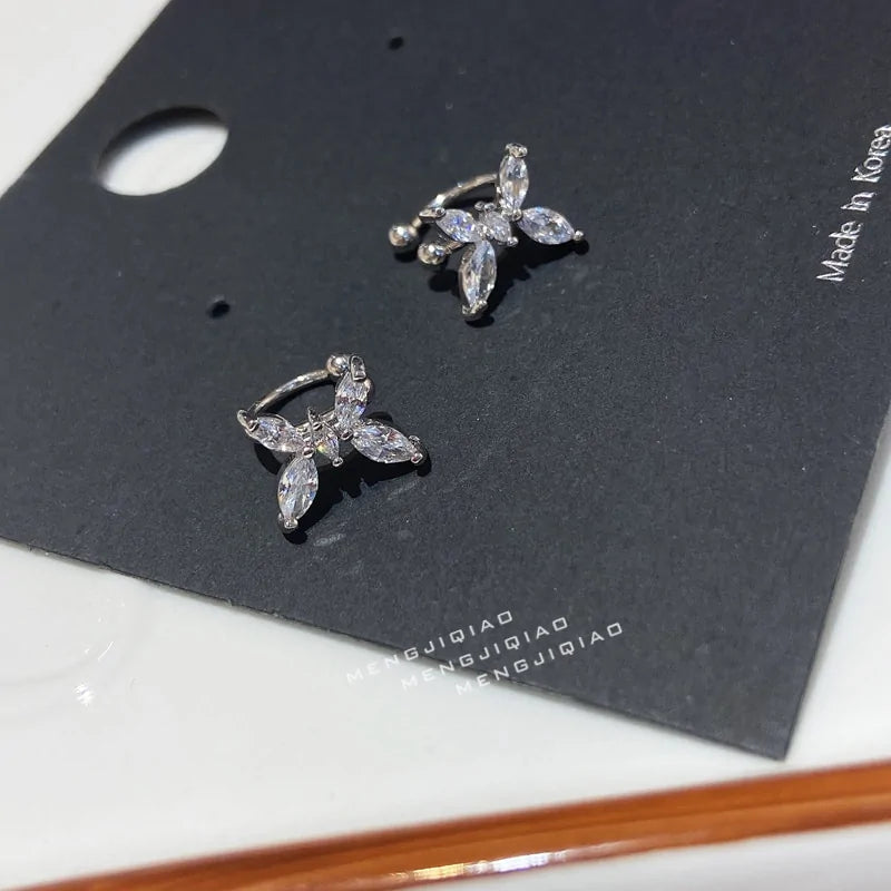 MENGJIQIAO Wholesale Micro Pave Zircon Ear Cuff Clip Earrings