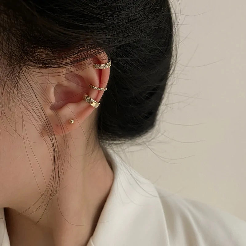MENGJIQIAO Wholesale Micro Pave Zircon Ear Cuff Clip Earrings