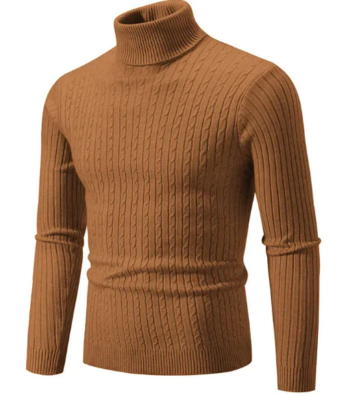 Men's High Collar Pullover Sweater