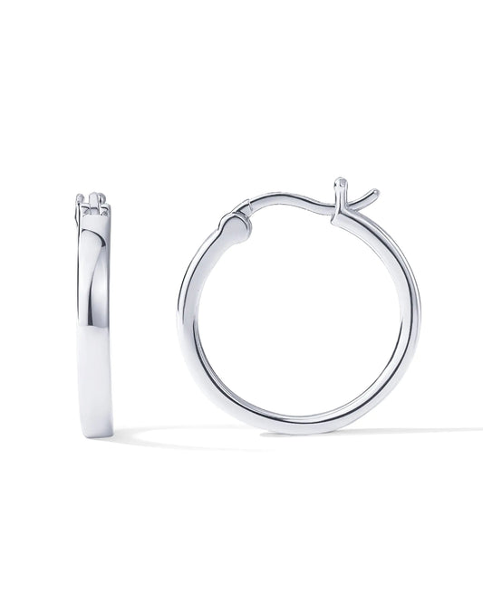 PAVOI 14K Gold Plated 925 Sterling Silver Post Lightweight Hoops | 20mm - 30mm Earring | Gold Hoop Earrings for Women 18K Gold Vermeil 20 Millimeters White Gold
