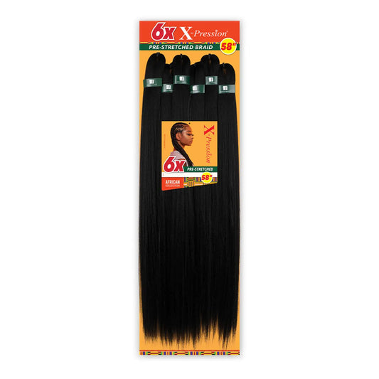 Sensationnel Braids African Collection 6X X-Pression Pre-Stretched Braid 58" (1-PACK, 4) Medium Brown 4