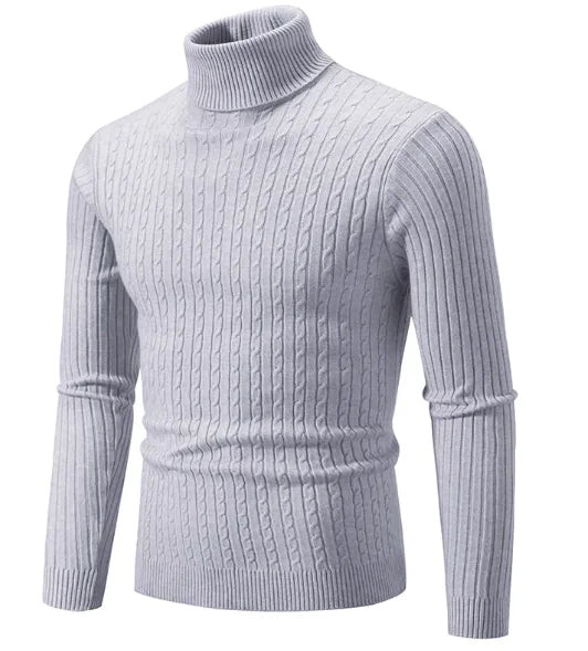 Men's High Collar Pullover Sweater