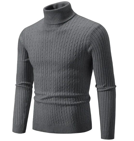 Men's High Collar Pullover Sweater