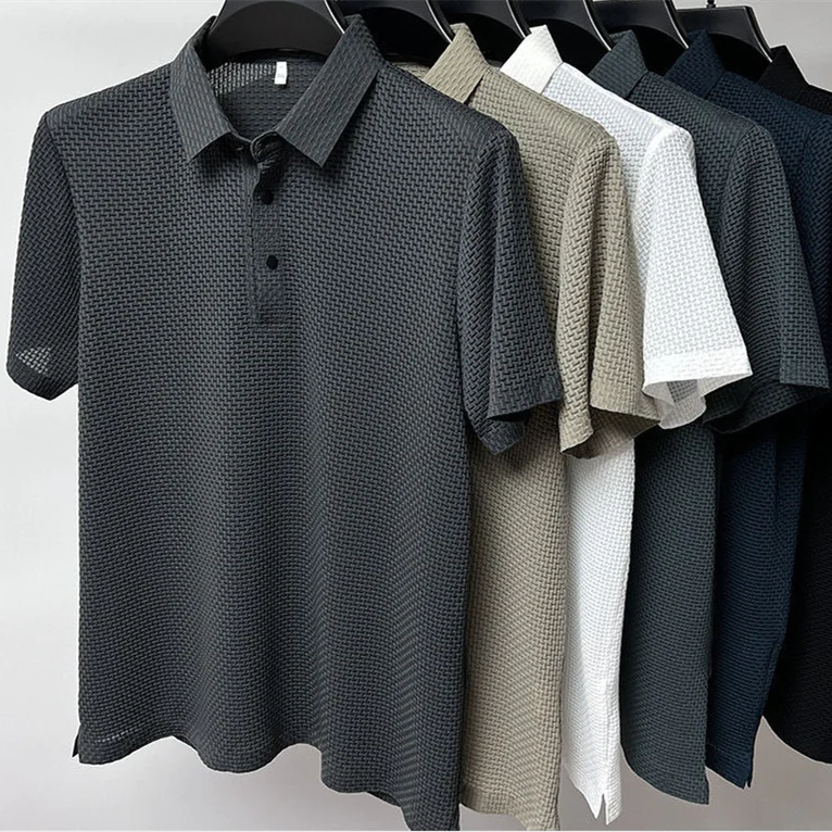 Men's Ice Silk Mesh Polo Shirt