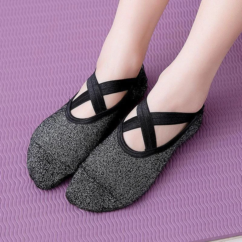 Non-Slip Cross Strap Yoga Socks