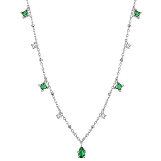 Emerald-plated Gold-plated Clavicle Chain