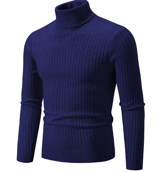 Men's High Collar Pullover Sweater